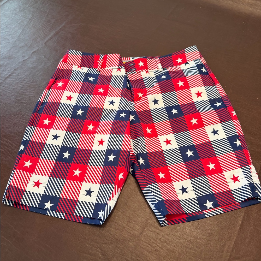 Stylish Red and Blue Plaid Women Shorts
